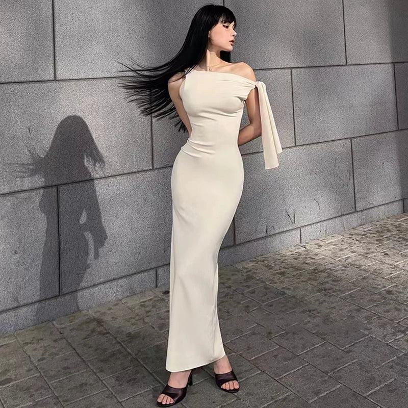 Formal attire Dresses: Sleeveless Summer Long Dress Women Off Shoulder Dress