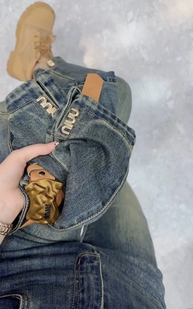 Y2k Women's Jeans Large Size Stretch Split Jeans Women's Thin Smoke Pipe Pants