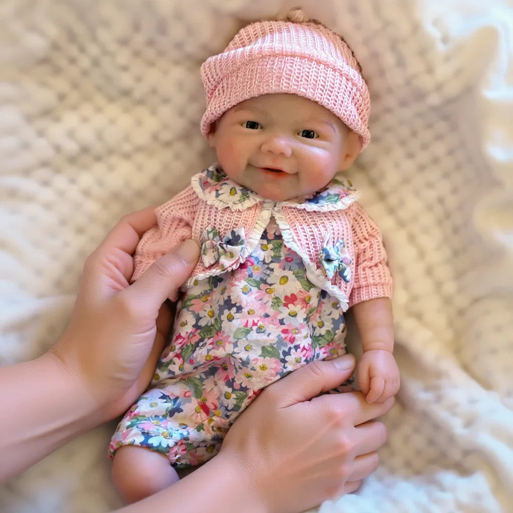 13Inch bebe reborn de silicona Full Body Silicone Open Mouth Vivienne Newborn Baby Doll for Birthday Gifts