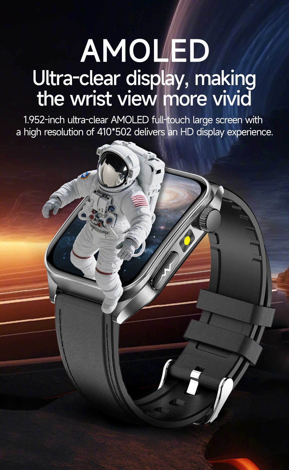 2025 Laser Treatment Three High SmartWatch 1.95" Sapphire Curved Screen ECG+PPG Blood fat Uric Acid Health Diagnosis Smartwatch