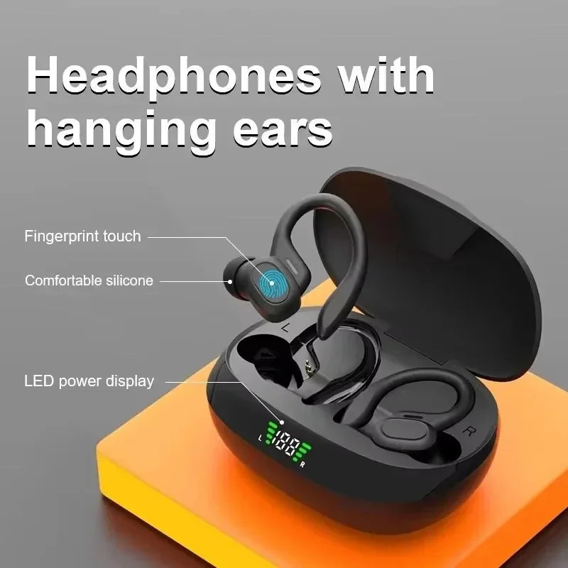 HOMEFISH SP16 Ear Hanging Sports Running Bluetooth Earphones with Long Battery Life Digital Display Noise Reduction  Earphones