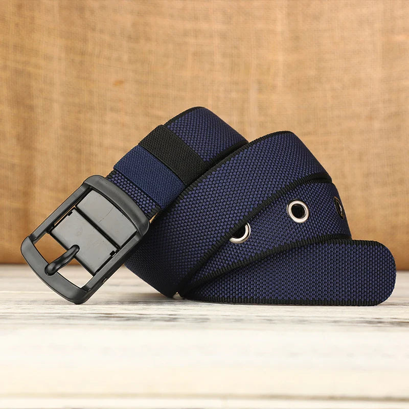New canvas waist belt men's needle buckle leather belt nylon woven workwear casual tactical young teenagers students