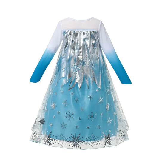 Disney Frozen Elsa Princess Dress for Girls Halloween Fancy Children Cosplay Frock