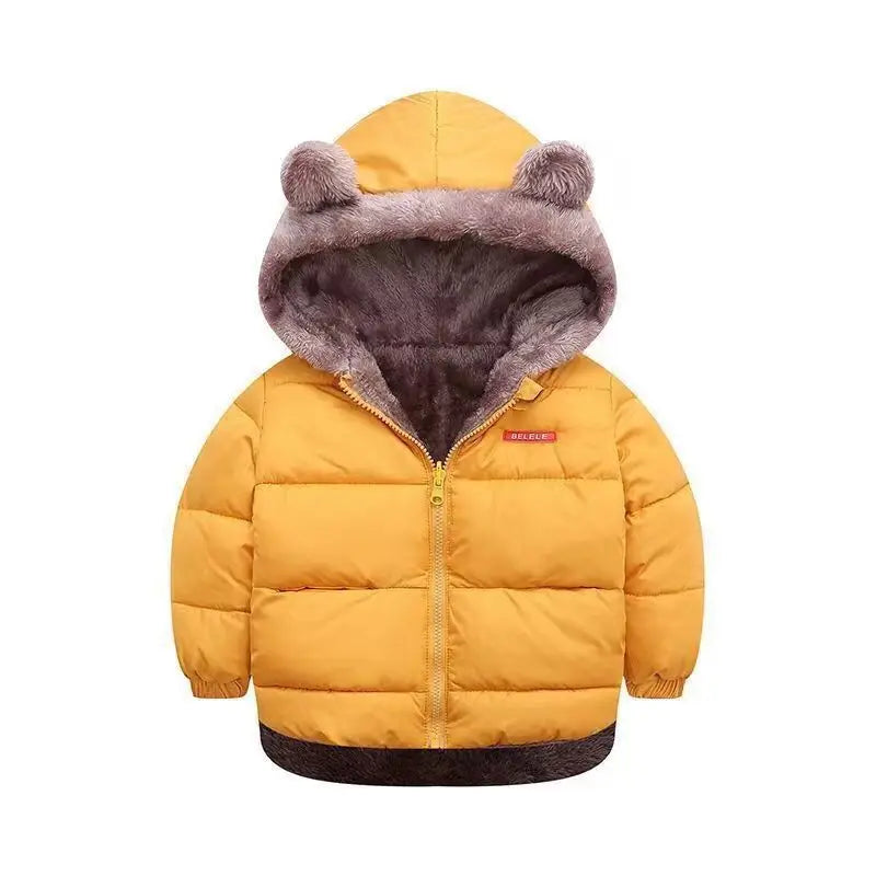 Autumn Winter Girls Jacket Cute Bear Ears Keep Warm Fashion Princess Hooded Coat