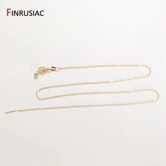 Real Gold Plated Thin Necklace Chain, 45cm Simple Trendy Adjustable Chain for DIY