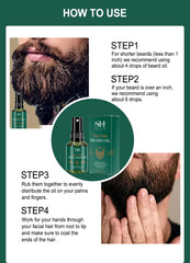 Biotin Beard Oil For Men Natural Beard Hair Growth Essential Oil Tea Tree Beard Regrowth Treatment Oil Man Beard Care