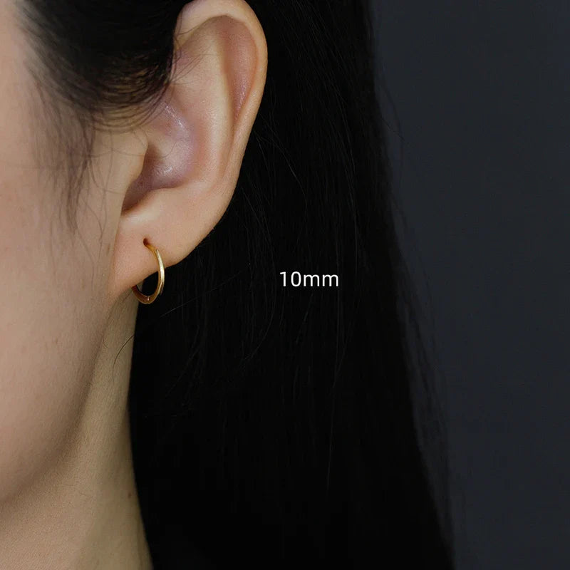WANTME 925 Sterling Silver Fashion Simple Huggies Ear Buckle Accessories Minimalist Charm Ear Hoop Earrings for Women Jewelry