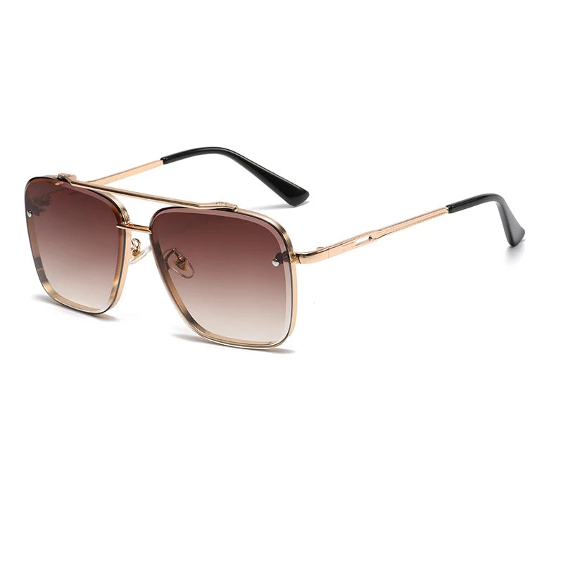 Sunglasses for Men Fashion Metal Big Frame Sun Glasses Brand Design