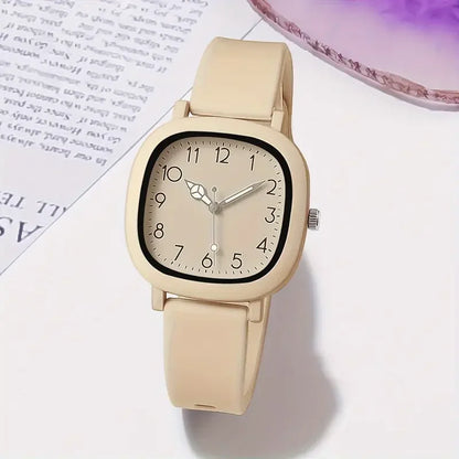 1/10PCS Fashion Square Women Watches Casual Silicone Band Quartz Wristwatch for Girls Clock Reloj Mujer（Without Box）