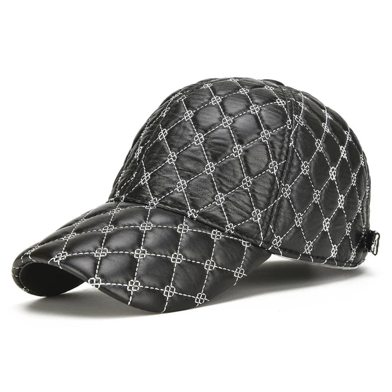 2026 Spring Genuine Sheepskin Leather 55-61CM Black Baseball Caps For Man Casual Street Gf Gorras Dad Hat