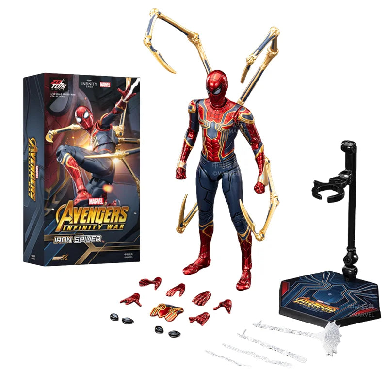 Original ZD PS4 Spider Man Anime Peter Parker Gold Black Action Figure Statue Model Desktop Ornament Garage Kit Birthday Gifts