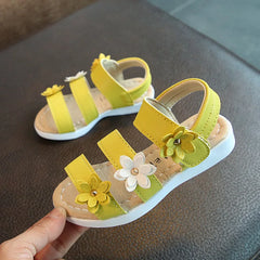 Children's Sandals Girls Platform Flats Princess Flower Kids Baby Summer Shoes