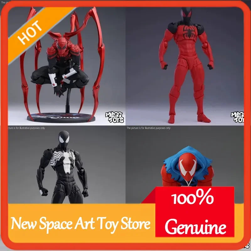 MESS Toys Scarlet Spider Man Action Figure Genuine Anime Handmade Collectible Ornament Toy For Kids And Anime Fans Holiday Gift