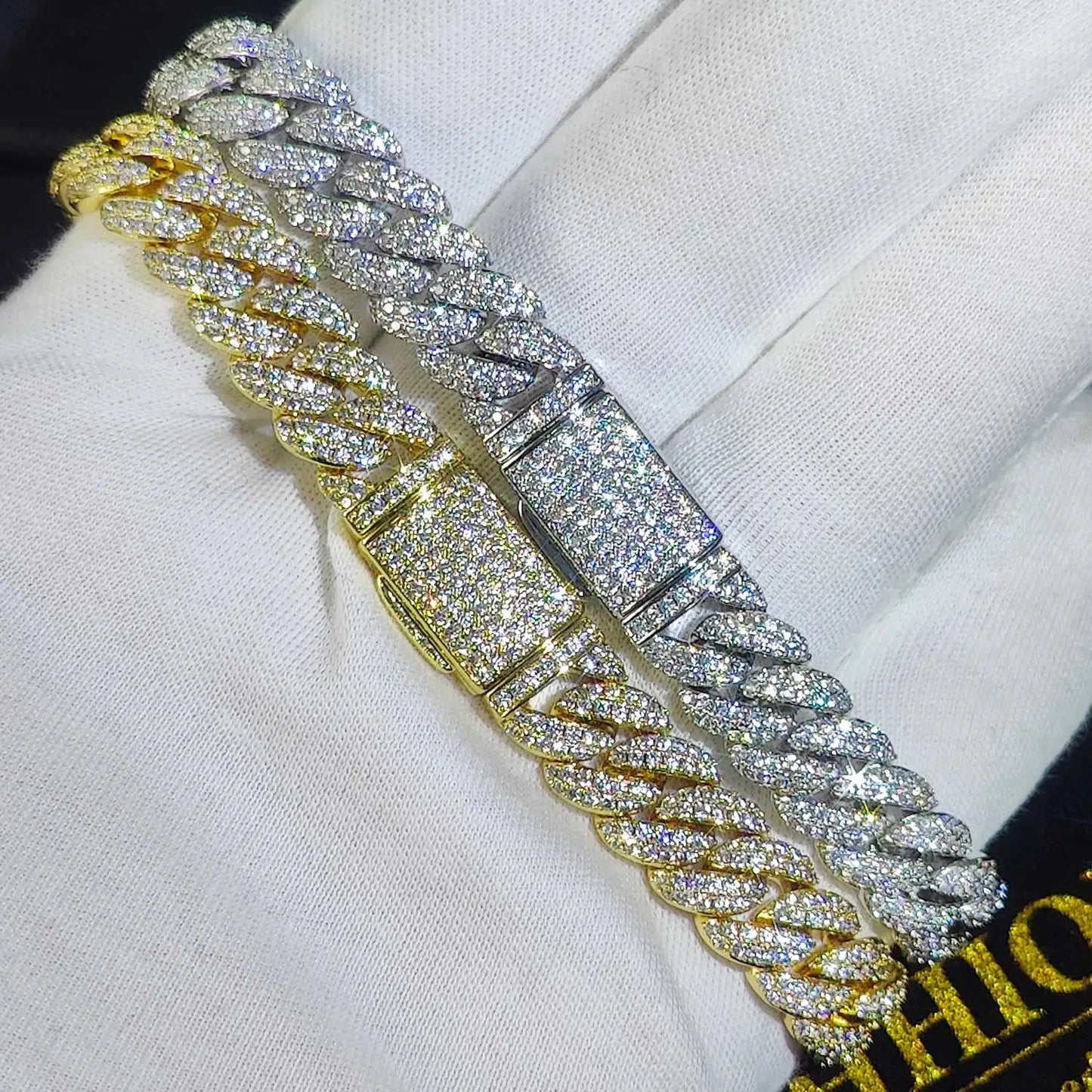 Luxury Jewelry Bling CZ Cuban Link Bracelet Two Row Zircon Copper Miami Cuban Bracelet Iced Out Hip Hop Men Women