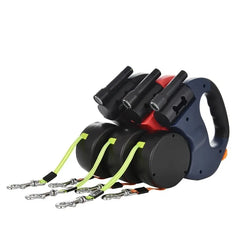 2 in 1 Multi-functional Dog Leash Double-ended Automatic Retractable Dog Leash 360°