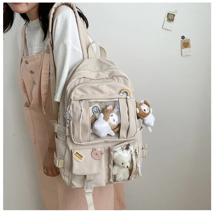 Girl's large capacity backpack, unique and cute student backpack