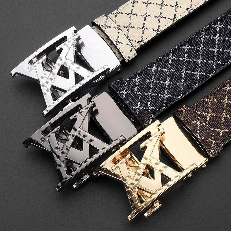 Fashionable Simple Men's Belt High Quality Men's Business Automatic Buckle Belt Retro Men's Casual Wear Belt