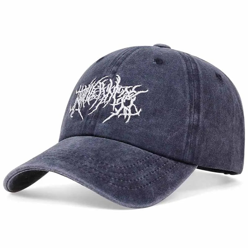 Vintage washed punk hip-hop baseball cap embroidered dad hat vintage classic style