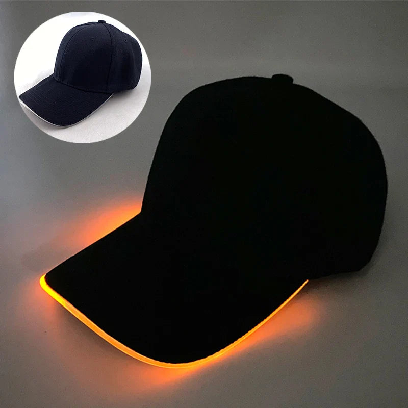 Hot LED Light Up Baseball Cap Neon Colorful Glowing Adjustable Sun Hats For Women Men Night Running Caps Travel Supplies