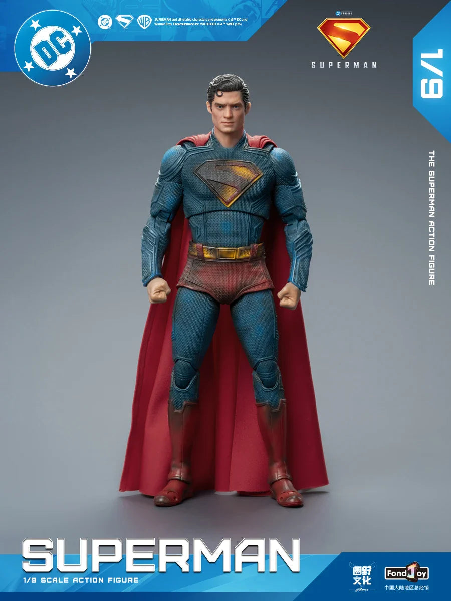2025 Original Fondjoy David Corenswet Superman Action Figure 1/9 New SupermanFigure PVC Joint Movable Kid Toy Boy Gift