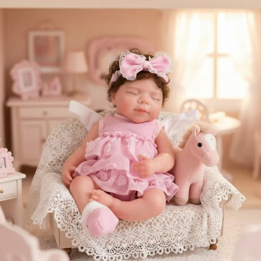 AnjoDoll 13Inch Open Mouth Pascale Reborn Doll Full Body Soft Silicone Girl Painted Doll Toys reborn de silicone real cuerpo