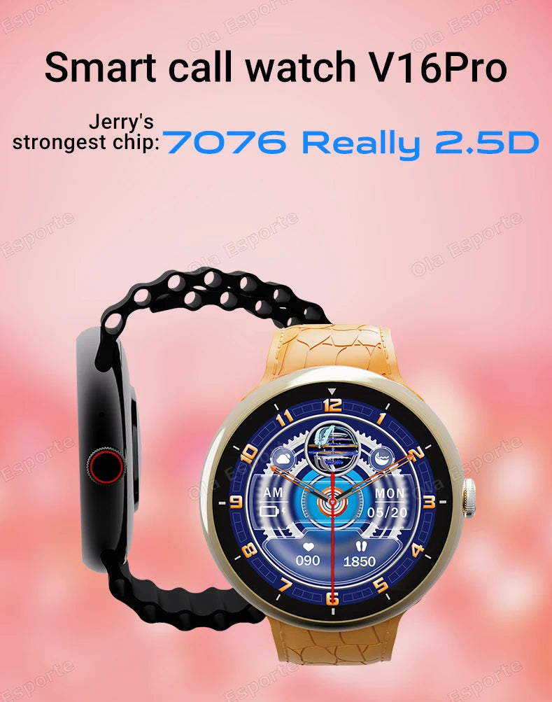 New Smart Watch Women AMOLED Screen Bluetooth Call NFC GPS Tracker Compass Sport Watches Fitness Clock Men Smartwatch Waterproof