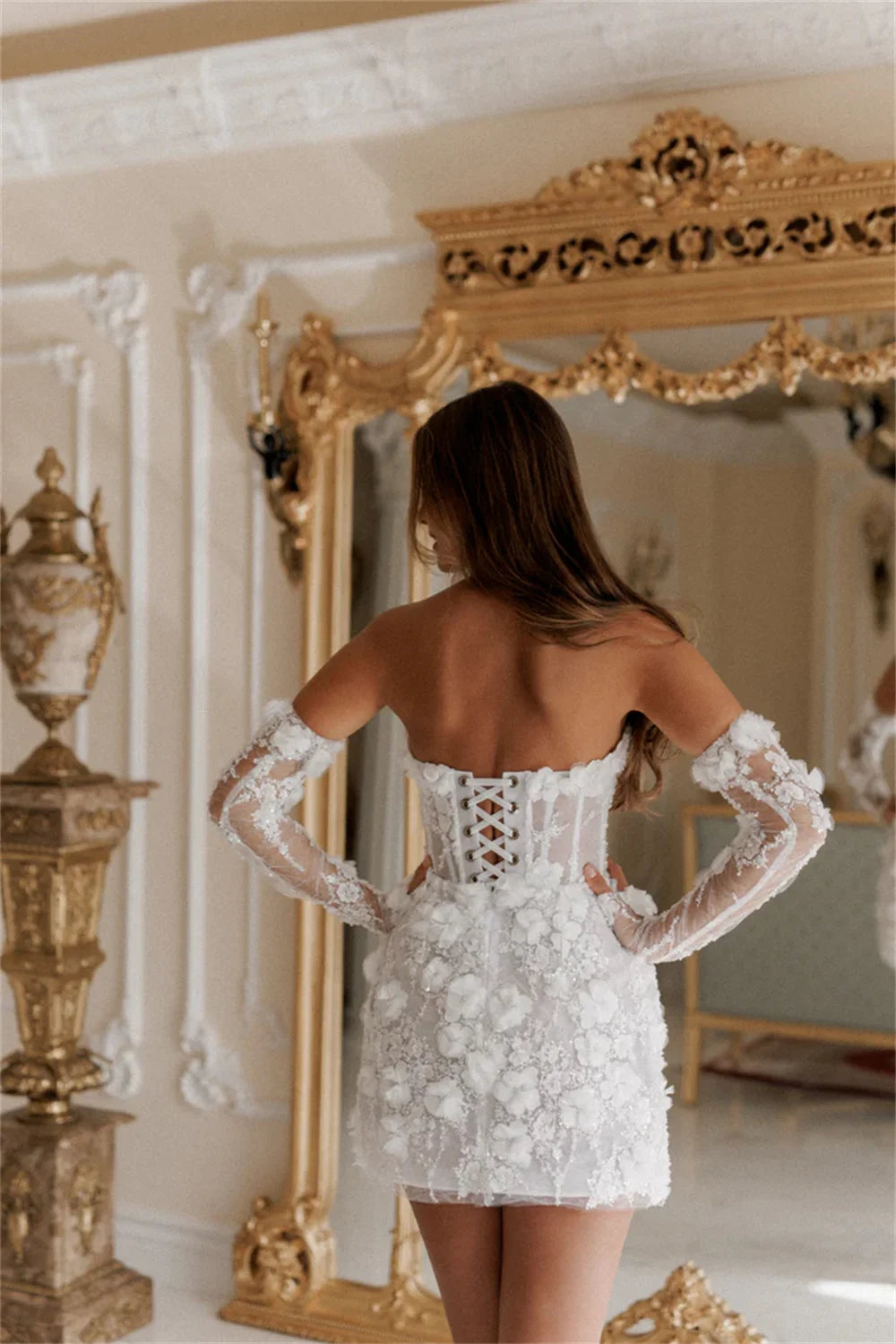 Homecoming Dresses: Prom Dresses Flower Lace Embroidery Evening Dress