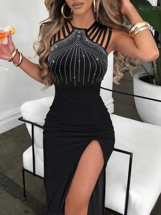 Evening wear Dresses:  Evening Dresses for Women Slim Hot Rhinestone