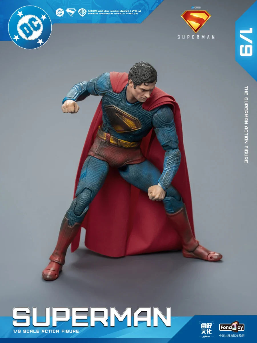 2025 Original Fondjoy David Corenswet Superman Action Figure 1/9 New SupermanFigure PVC Joint Movable Kid Toy Boy Gift