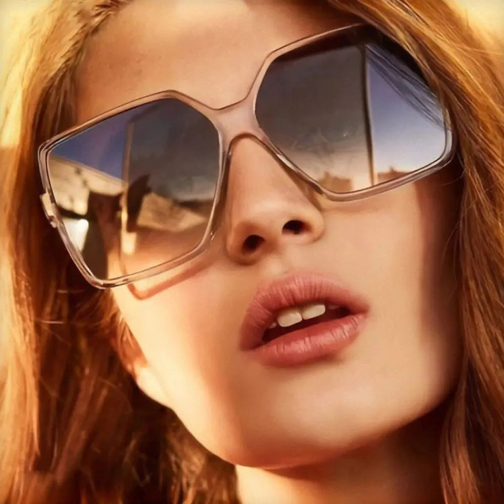 Oversized Square Sunglasses for Women and Men UV Protection Eyeglasses Retro Big Frame Sun Glasses Fashion Shades