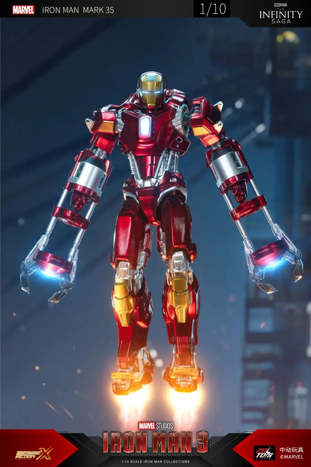 ZD Original Iron Man MK30 Blue Steel 1/10 Iron Patriot MK3 Marvel legends War Machine 10th Anniversary Action Figure Model Gift