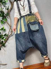 Winter Females Fashion Plus Size Denim Strap Pants Women Loose Vintage Jeans