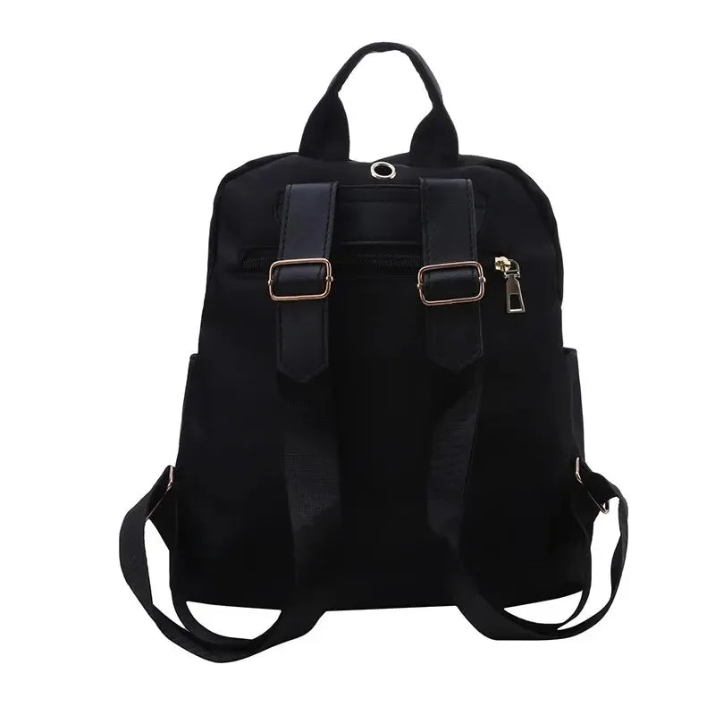 Simple Large Capacity Black Travel Backpack Women's Harajuku Style Student Backpack Unisex High Street Style Backpack