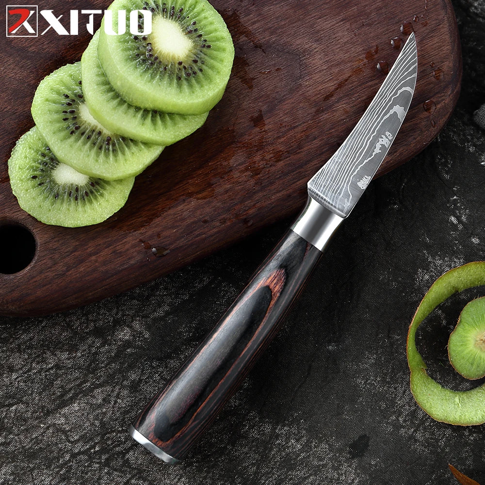 Professional Kitchen Knife Set 1-9PCS, Sharp Chef Knife Santoku Knife Fruit knife
