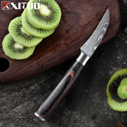 Professional Kitchen Knife Set 1-9PCS, Sharp Chef Knife Santoku Knife Fruit knife
