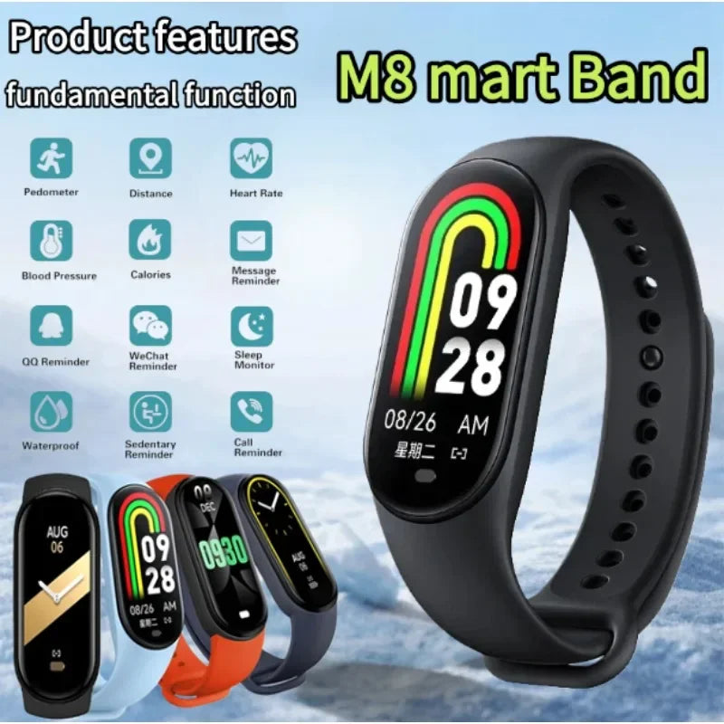 Sports Smart Watch Music Control Fitness Calorie Track Bracelet Phone Information Remind Steps Bluetooth Smart Watches M8 Band