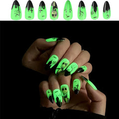 Halloween Exclusive Fluorescent False Nails Festive Atmosphere Press on Nails