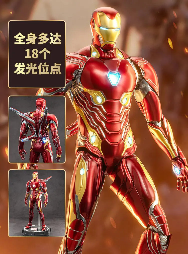 ZDTDS Original 1/5 36CM Iron Man MK50 MK3 LED lighting 10th Anniversary Memorial Collect Tony Stark Model Action Figure Gift