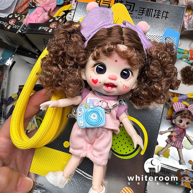 Mini Doll Dolls for girls Labbu doll pocket blyth Boy girl Doll Barbi cry Baby Rainbow Ball jointed doll Mobile phone Decoration