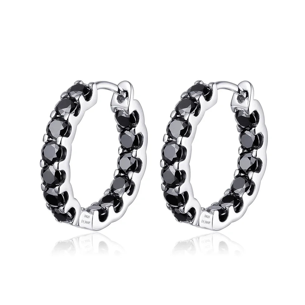 Smyoue 18k Plated Total 2.6CT Full Moissanite Hoop Earring for Women Sparkling Wedding Party Earring 925 Sterling Silver Jewelry