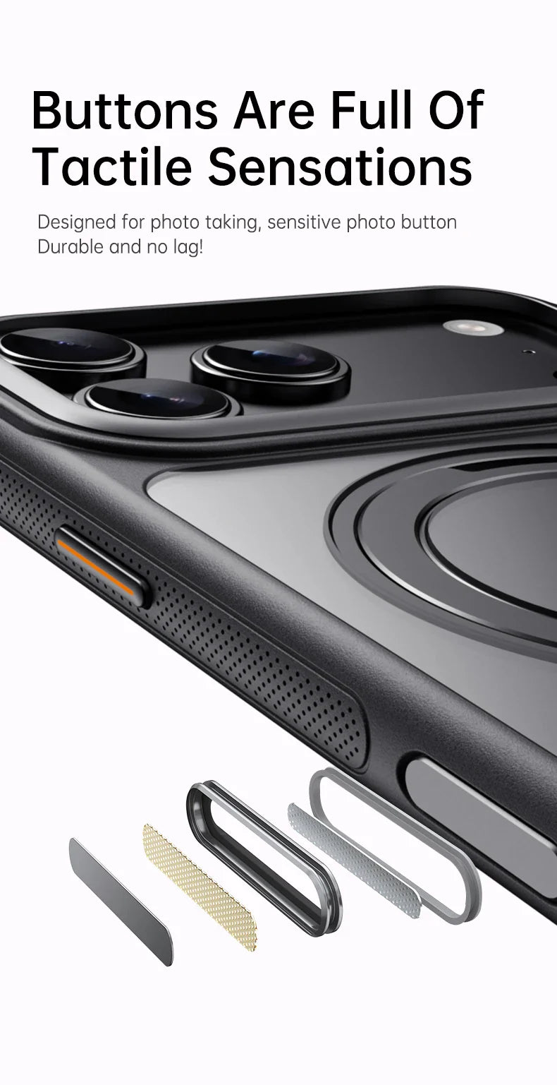 Magnetic 360 Degrees Rotating Ring Holder Case For iPhone 17 Pro Max / 17 Air