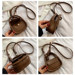 Fashion Designer Mini Shoulder Bags Solid Color Black Brown Pu Leather