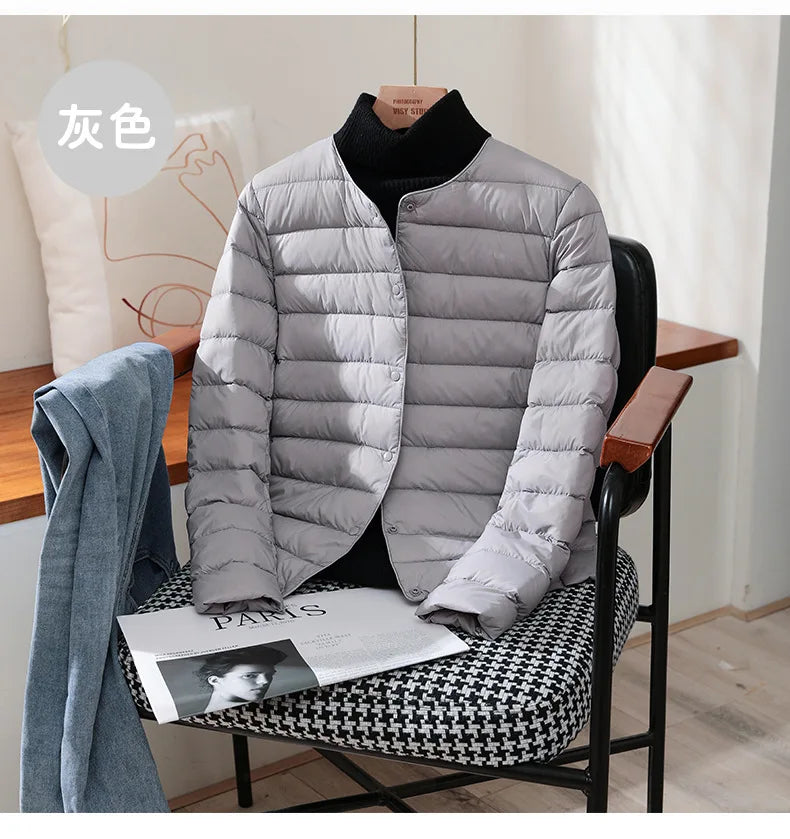Autumn Winter Warm Women White Duck Down Slim Jackets Female