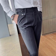 British High-waist Pant Men Social Pant Traje Hombre Formal Dress Pants