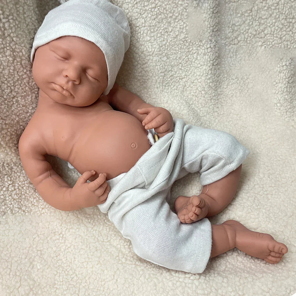 Full Body Silicone Reborn Baby Girl Loulou 20Inch 1:1 Lifelike Silicone Bebe Washable Newborn Dolls for Kids Teaching