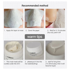 White Nose Mask and 60pcs Cleanses Skin Remove Blackheads Aloe Vera Extract Deeply Cleaning Hydrating Shrinks Pores