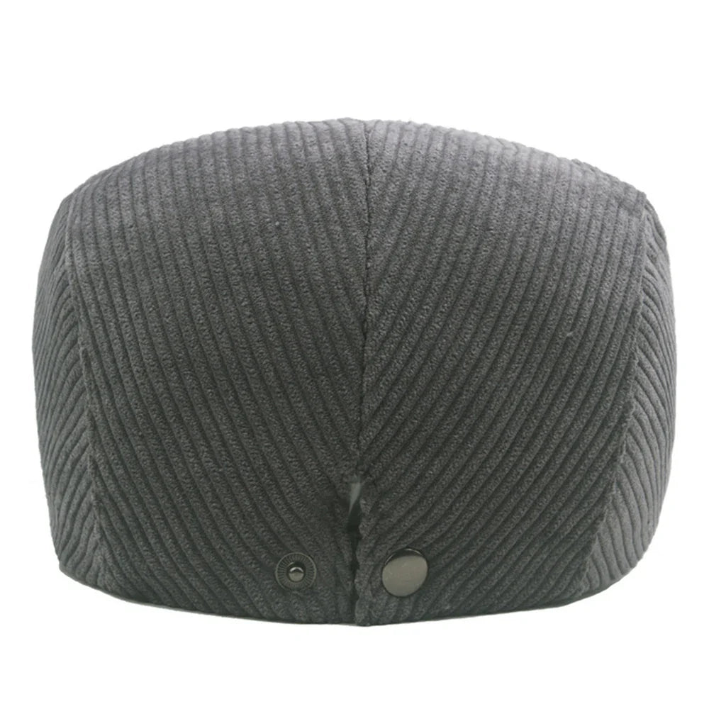 Corduroy Men Hats For Male Retro Berets Seasons Casual Flat Cap Fashion Dad Hats Unisex Bonnet Gorros Hombre Retro Artist Hat
