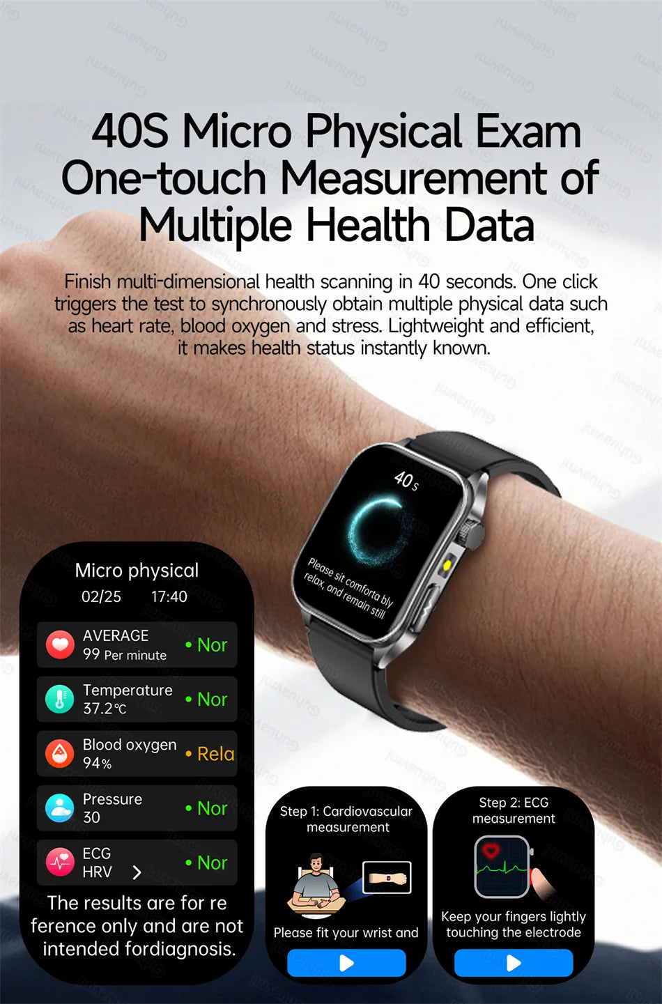 2026 New Smart Watch laser therapy health conditioning Blood oxygen Pressure Uric Acid Blood lipid ECG Smartwatch for Man Women