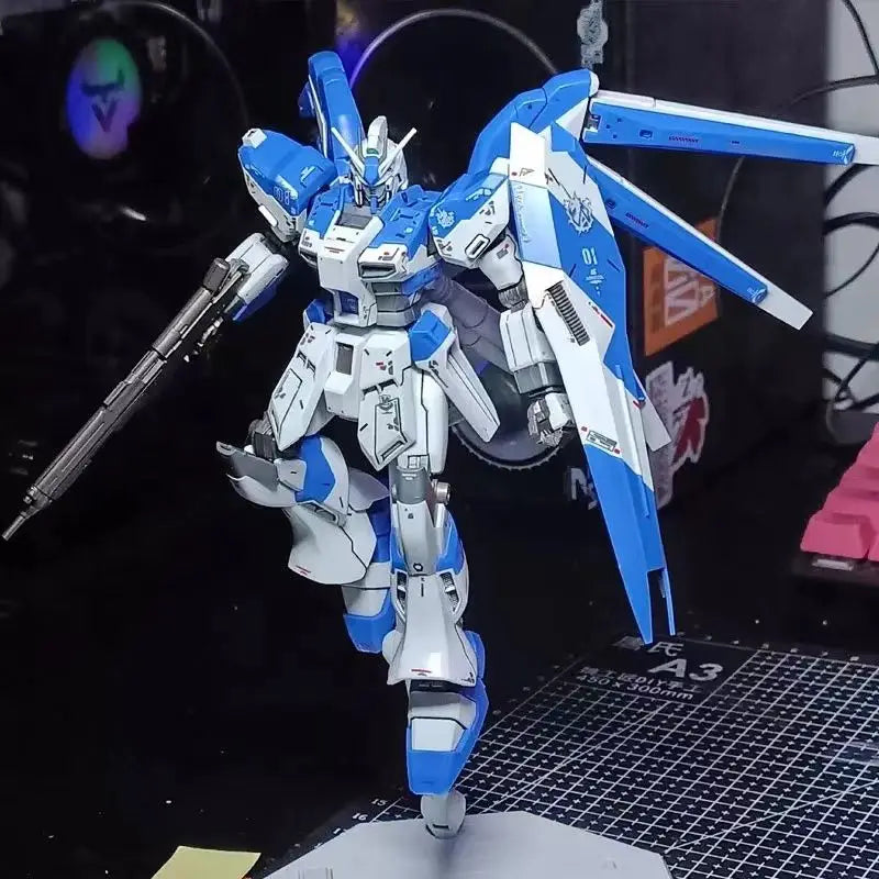 HG 1/144 RX-93-ν2 Hi-ν Mech Assembly Model Kits Hi Nu Action Figures Desktop Decoration Doll Boy Puzzle Toy Gift Collectible