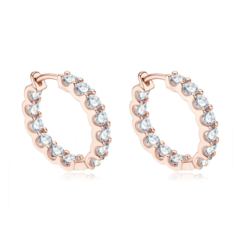 IOGOU Hoops 100% 925 Sterling Silver Real 3mm Moissanite Stud Earrings For Women Sparkling Jewelry Gifts with Certificate Gifts